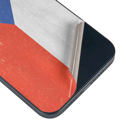 Czech Republic Flag Distressed iPhone 14 Skin